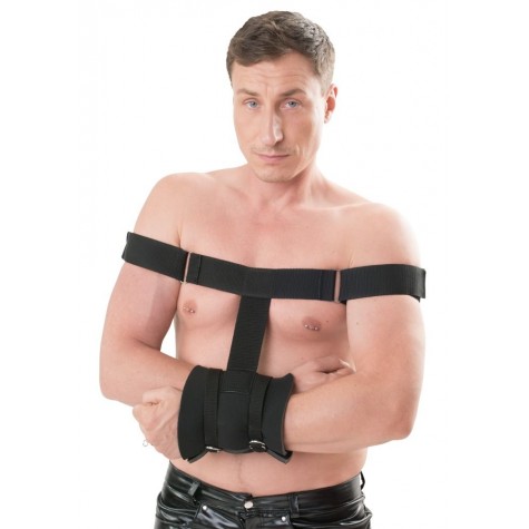 Черная сбруя на предплечья с фиксацией рук Torso Restraints