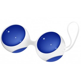 Синие стеклянные вагинальные шарики Ben Wa Large в белой оболочке